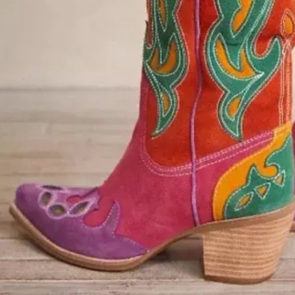 NEW Free People x Jeffrey Campbell Back on Stage Western Boots Coastal Cowgirl - Picture 6 of 7